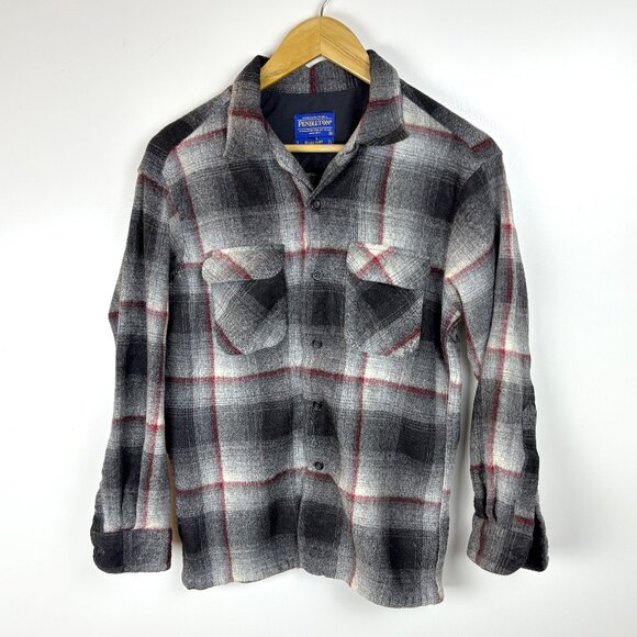 Vintage Mens Pendleton plaid board wool flannel shirt USA made size S - Picture 1 of 5